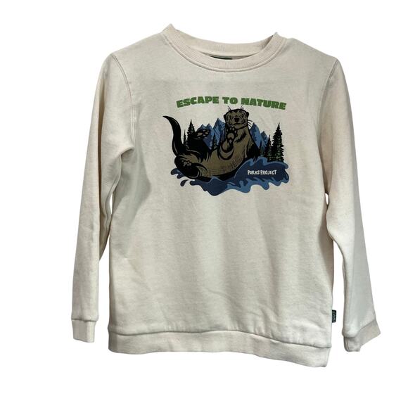 Park Project Kids Sweatshirt Graphic Otter Nature Pullover Unisex Outdoor Sz L - Picture 2 of 9
